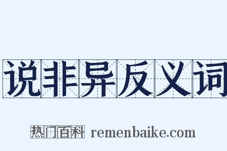 说非异反义词是什么意思的图片